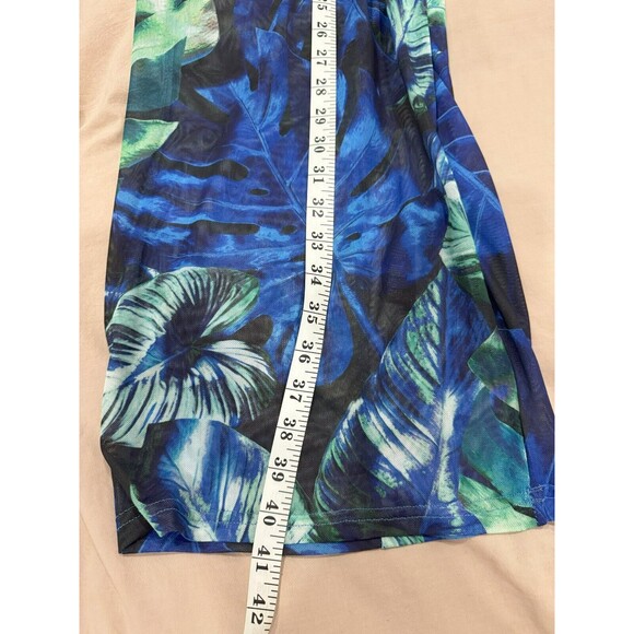 NWT Karen Millen Womens XS Blue Palm Print Beach Elastic Waist Maxi Skirt Retro - Picture 10 of 10